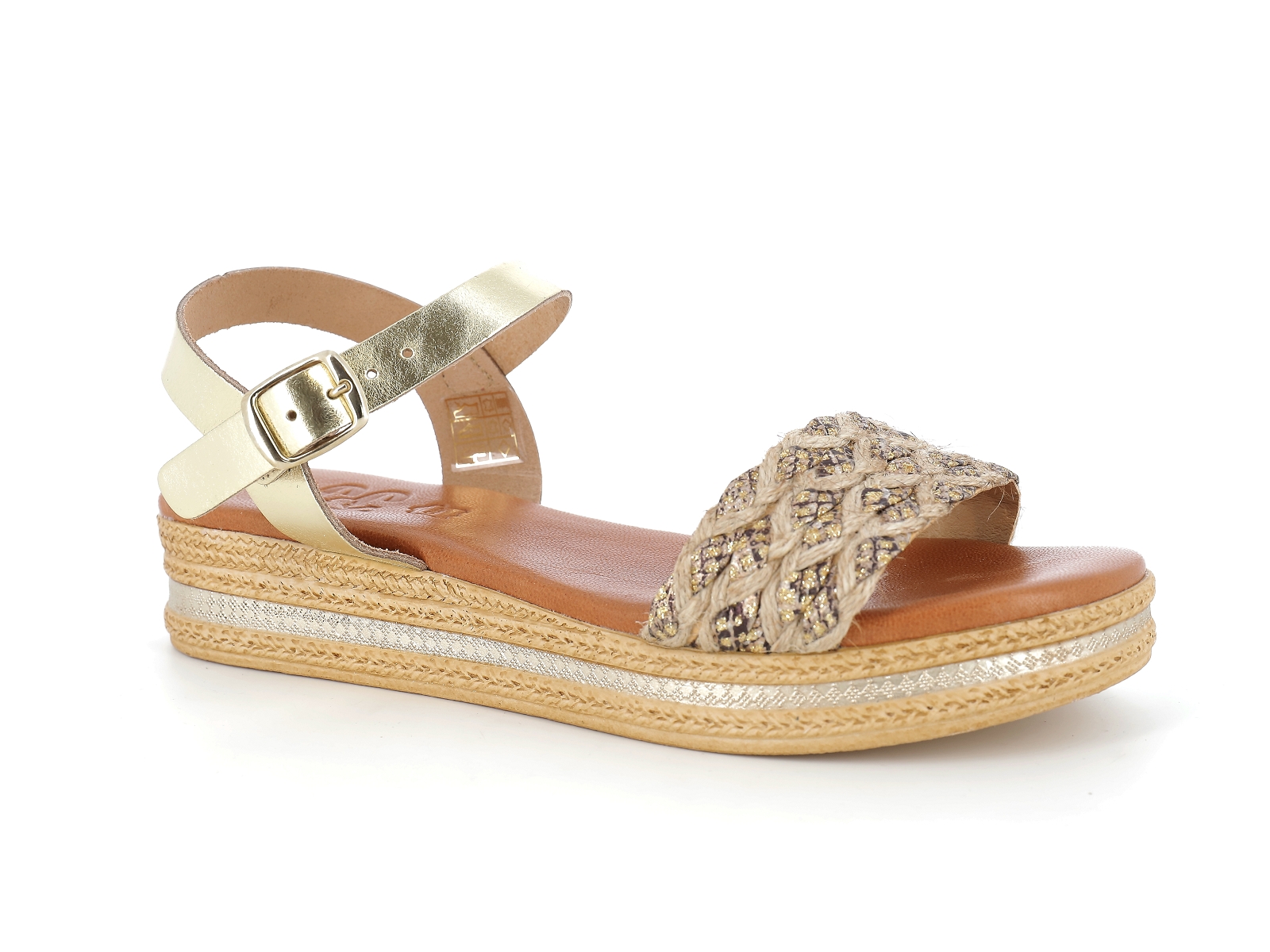 Chaussures du chateau-14386 Matières combinées Beige Or