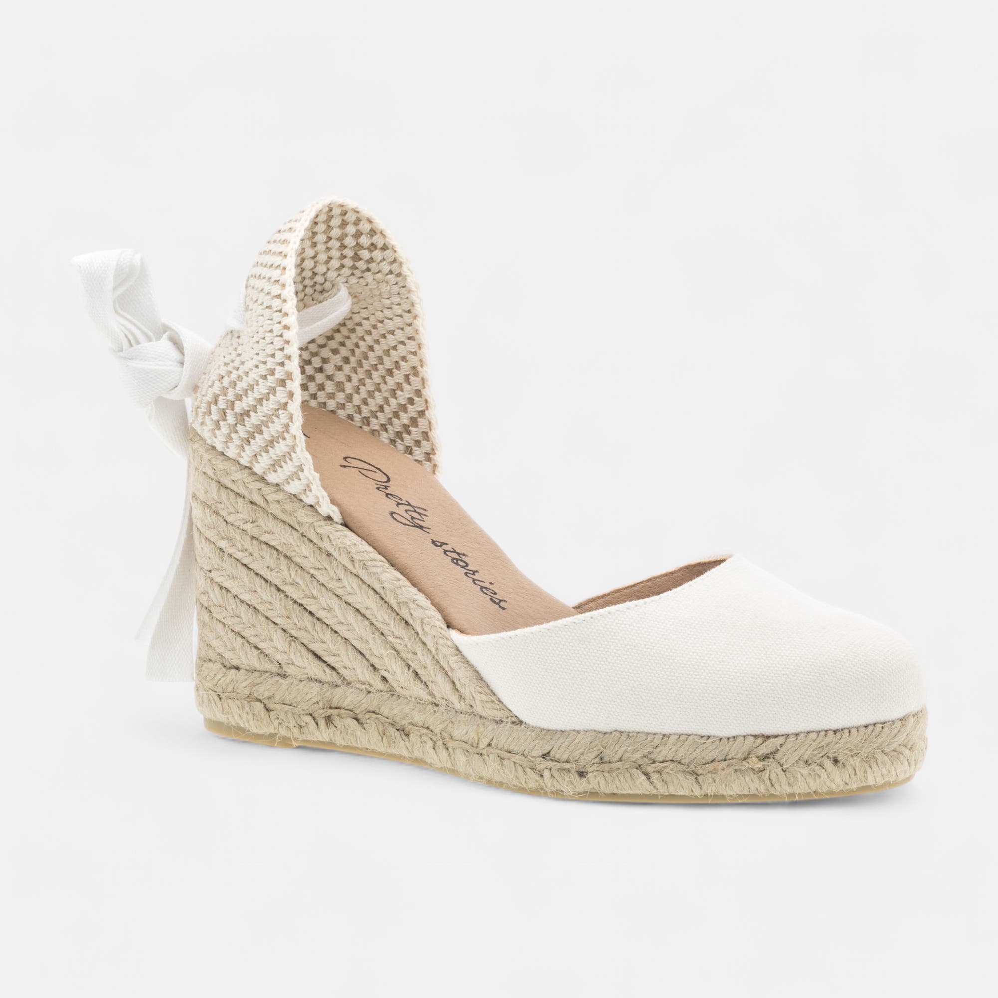 Espadrilles à talon compensé Femme blanc