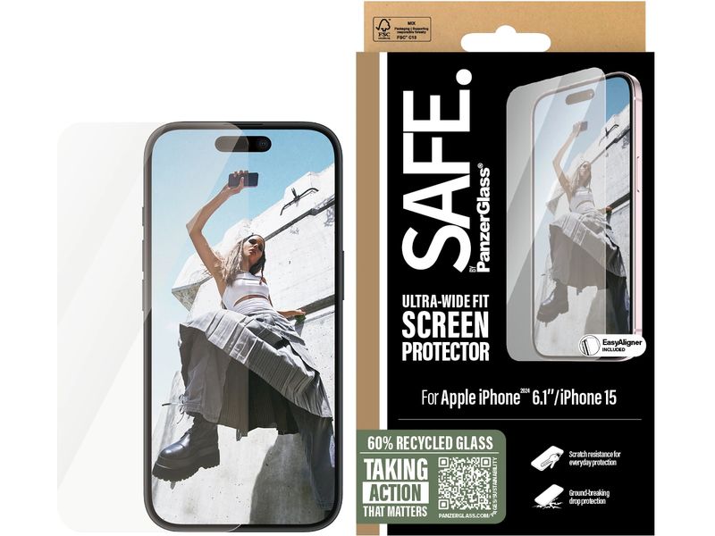 SAFE. Displayschutz Ultra Wide Fit iPhone 15/iPhone 16 Display-Schutzfolie für das Apple iPhone 15/iPhone 16