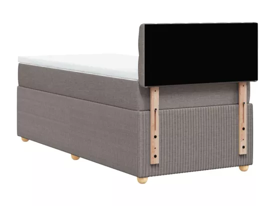 Sommier à lattes de lit avec matelas Taupe 90x190 cm Tissu