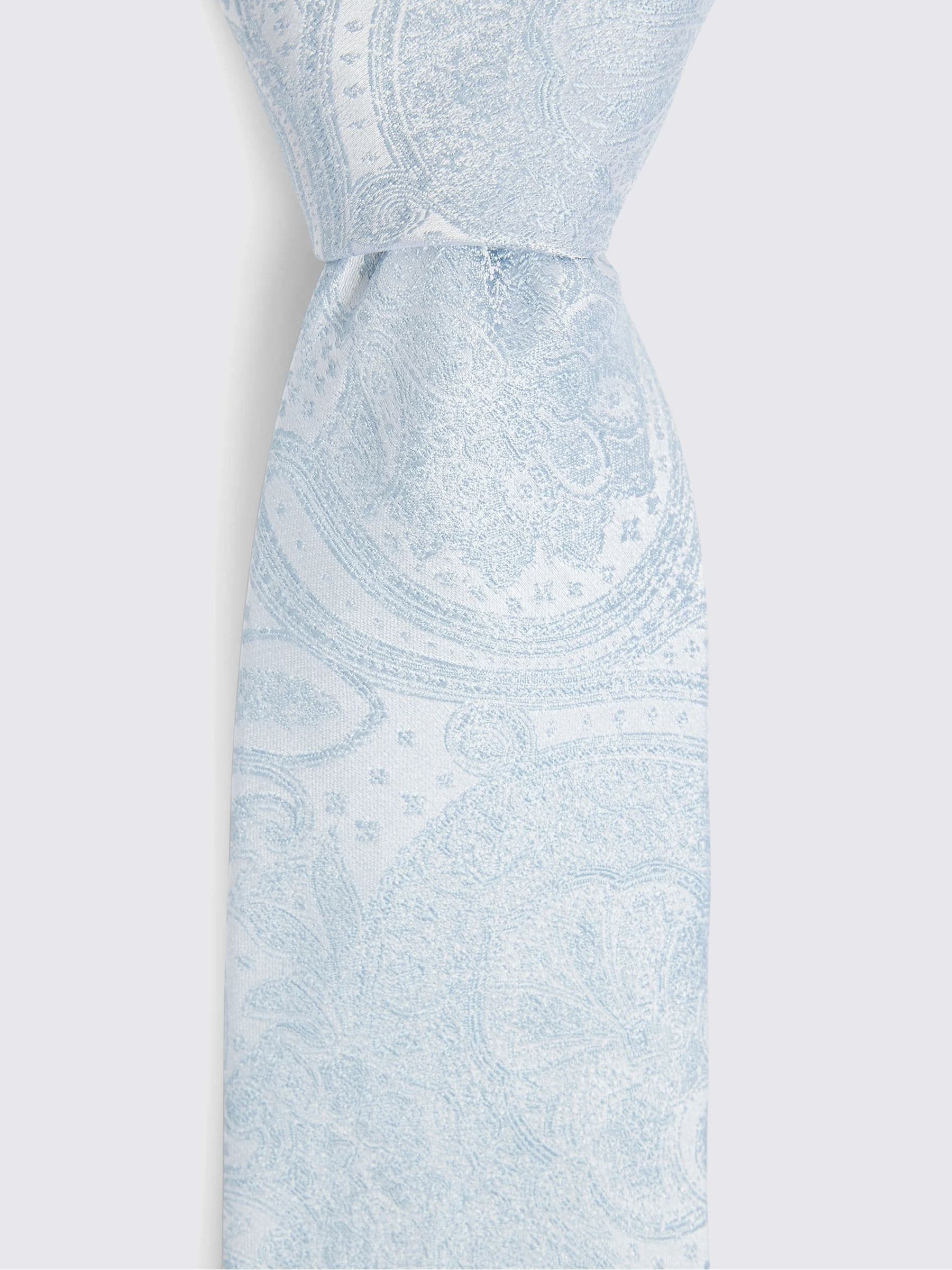 Blauw - MOSS Wedding Paisley Tie