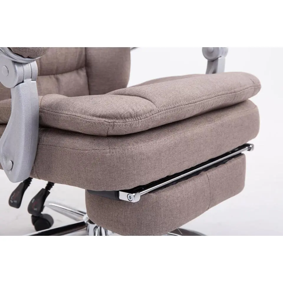 CLP Bureaustoel XL Troy chroom Frame - Stof - taupe
