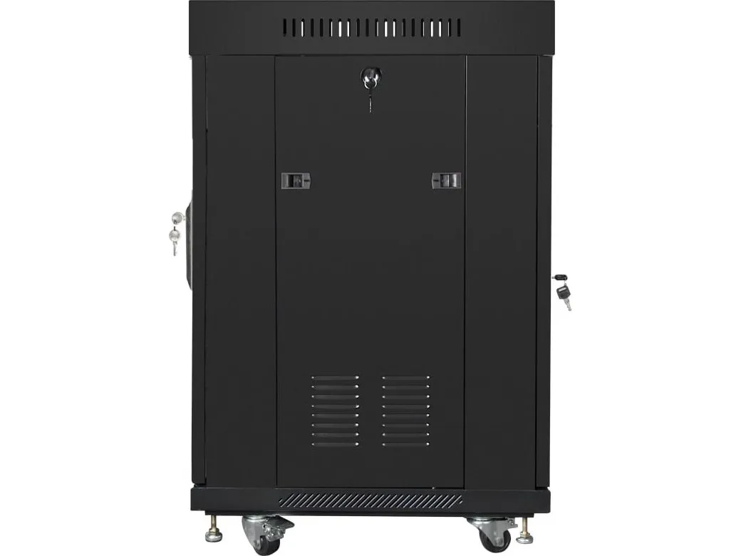 Lanberg - Rack kabinet - med display, 2 køleblæsere - sort, RAL 9004 - 15U - 19