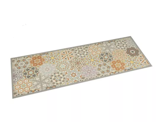 Tapis de cuisine lavable impression pastel hexagonale 60x180 cm