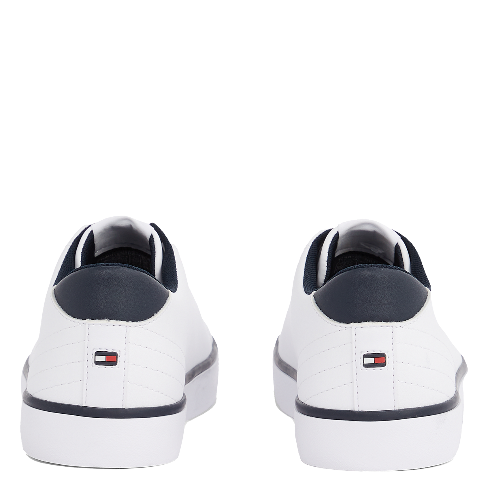 Baskets compensées en cuir mélangé | Blanc