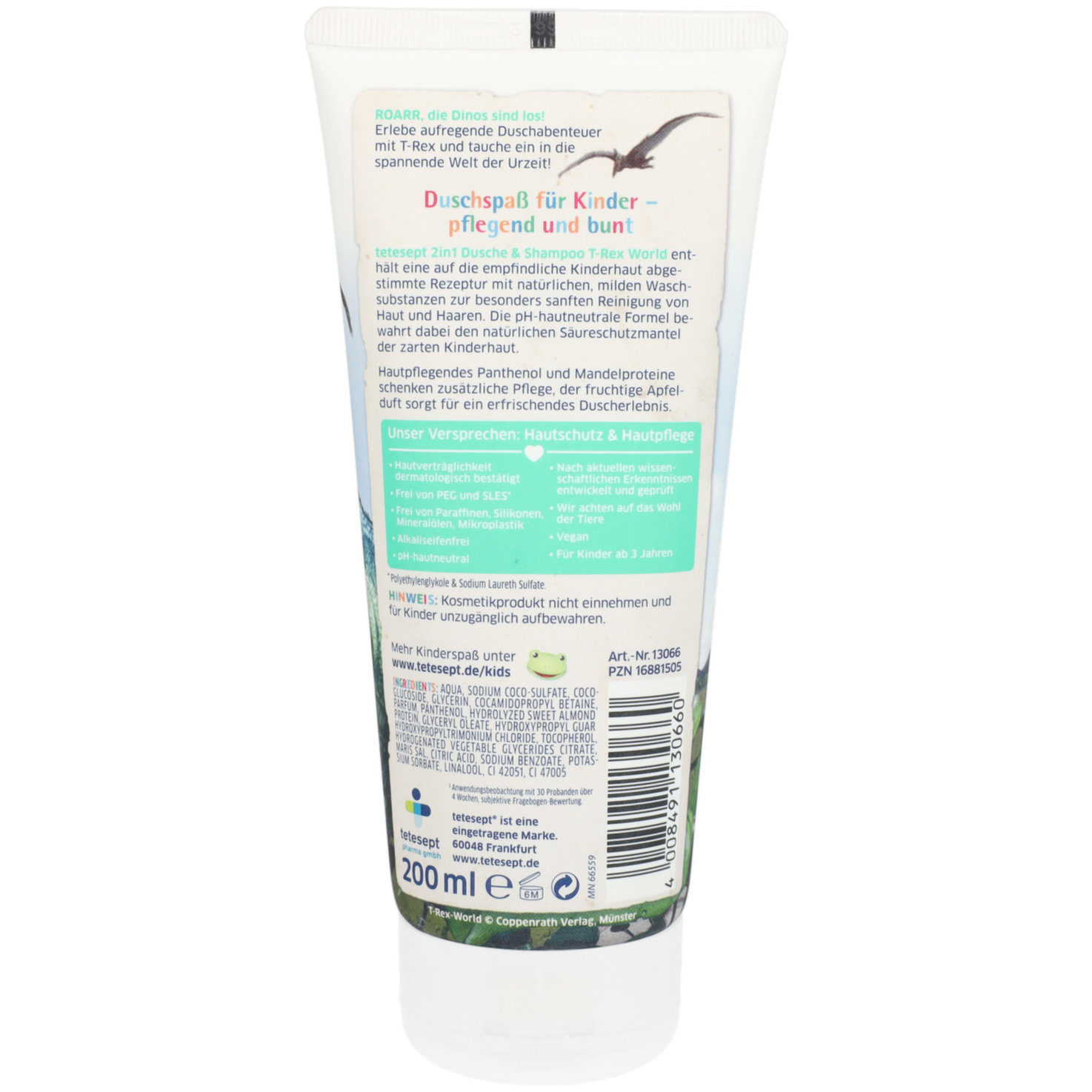 Tetesept Kinder Duschspass 2in1 Dusche & Shampoo T-Rex World