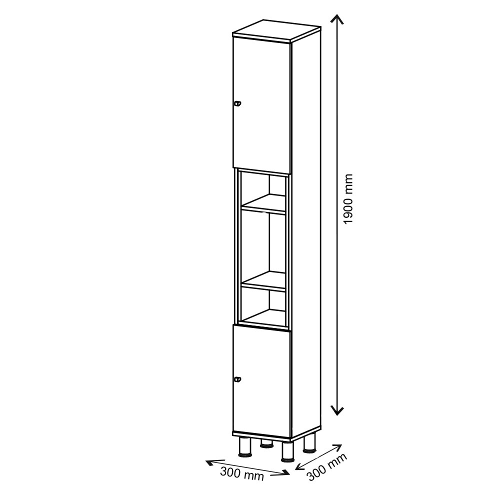Vicco Badschrank Aquis Badezimmerschrank Hochschrank Bad Schrank EicheWeiß