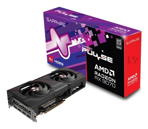 Sapphire Pulse Radeon RX 9070 - Grafikkort - Radeon RX 9070 - 16 GB GDDR6 - PCIe 5.0 x16 - 2 x DisplayPort, 2 x HDMI