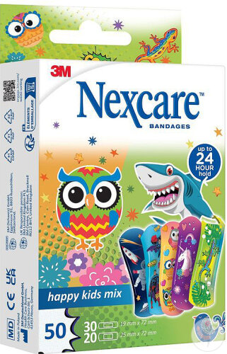 Nexcare 3M Happy Kids Mix Pansements 50 Pièces