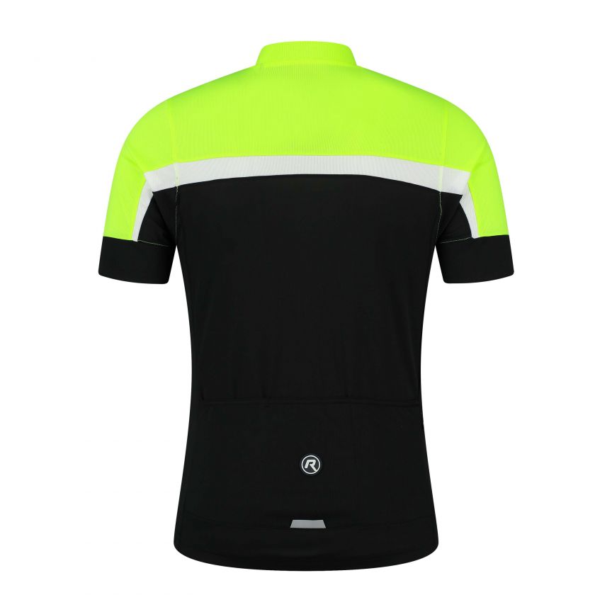 Rogelli Course Kortærmet Jersey - Sort/Hvid/Neon