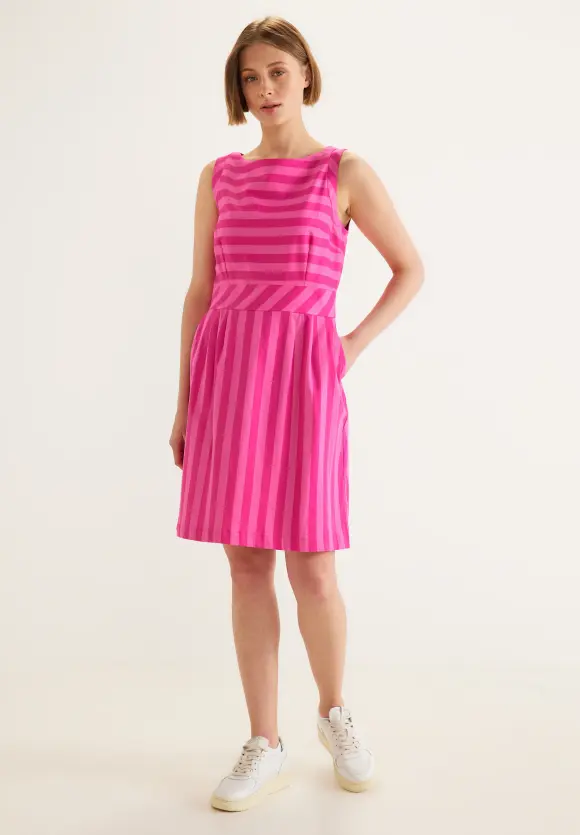Etuikleid mit Streifenmuster - nu pink