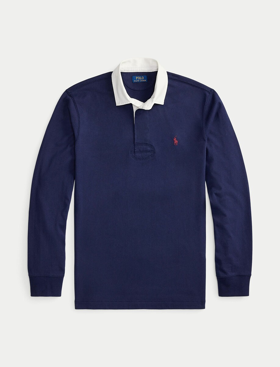 POLO RALPH LAUREN<br>Camisa polo de manga comprida em malha de algodão