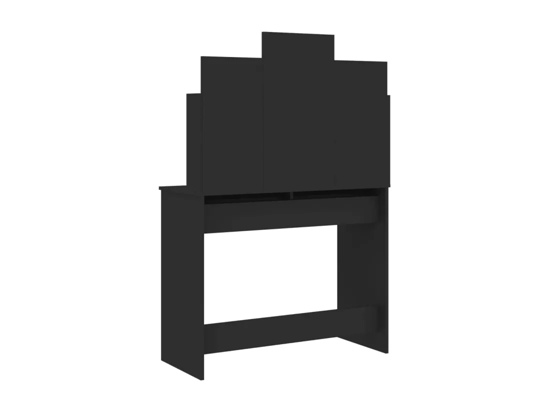 Coiffeuse avec miroir noir 96x39x142 cm