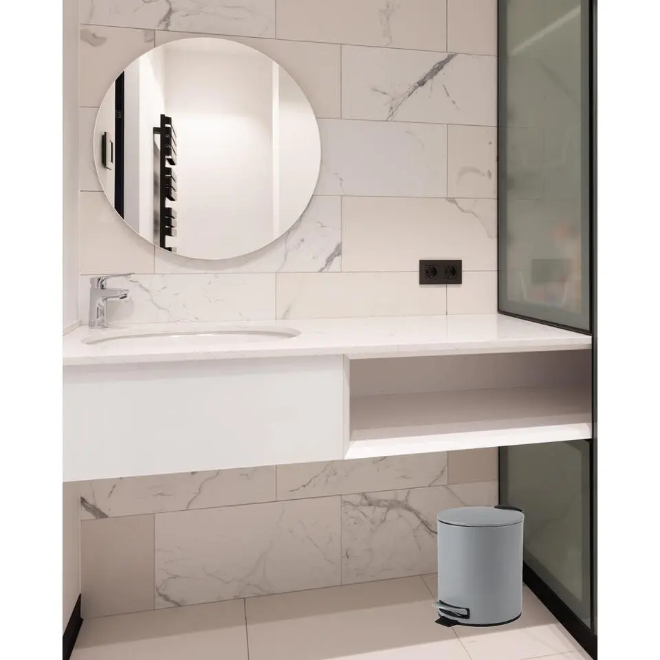 Urban Living Pedaalemmer Toulon - betongrijs - 5L - metaal