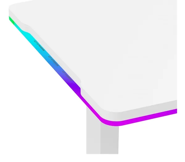 ULTRADESK IRON Hvidt spillebord, 132,5x60,5 cm, 71-81 cm, mekanisk justerbar højde
