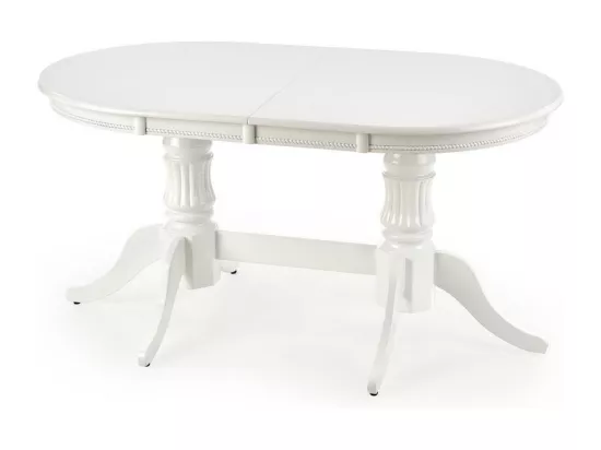 Table de salle à manger extensible blanche avec structure en bois massif Roma