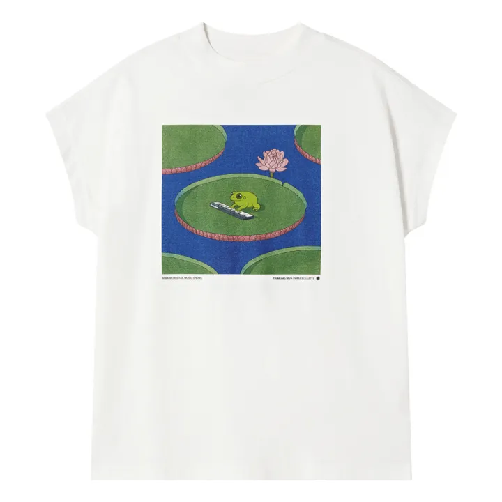 Thinking Mu T-shirt Volta Frog Coton Bio | Blanc