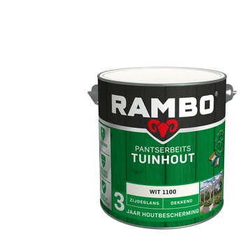 Rambo Pantserbeits Tuinhout zijdeglans dekkend wit 2,5 liter