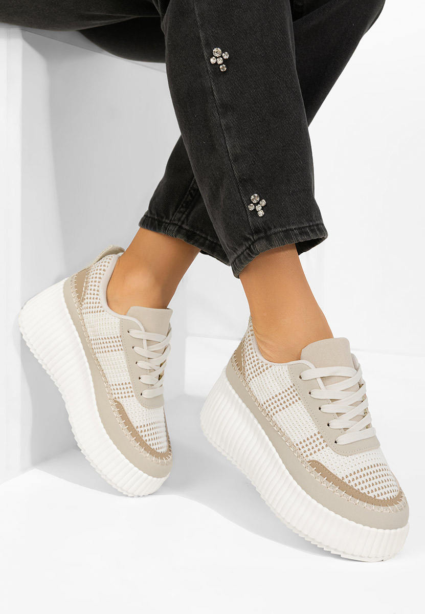 Baskets à plateforme beige Tamylsa
