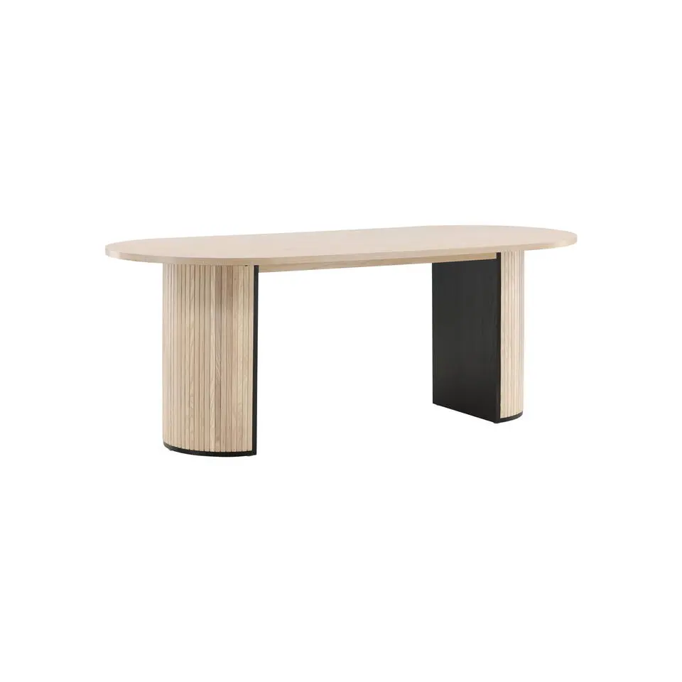 Eettafel Ovaal Beige 200cm - Fineer - Scandinavisch