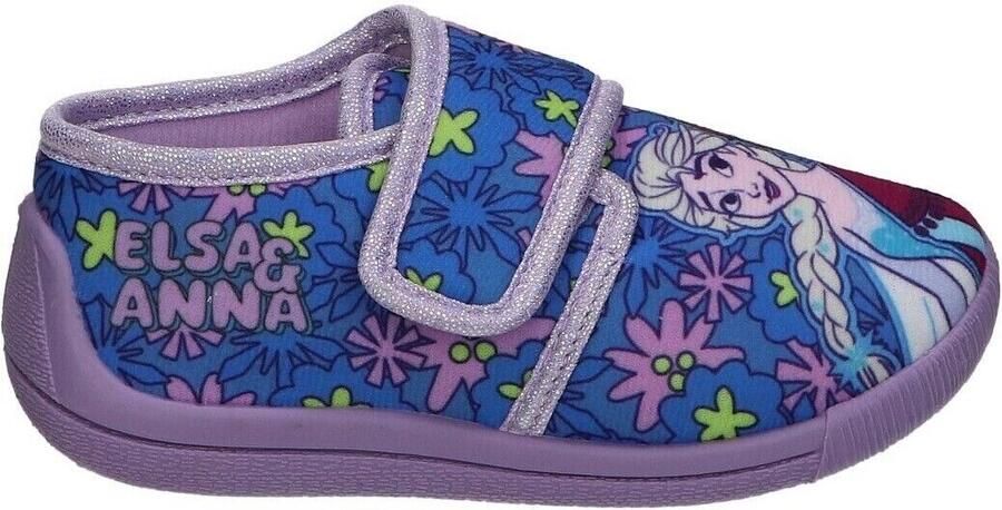 Leomil Frozen Pantoffels kinderen voor meisjes Anna en Elsa Sloffen kind met klittenbandsluiting Schoenen van Blauw