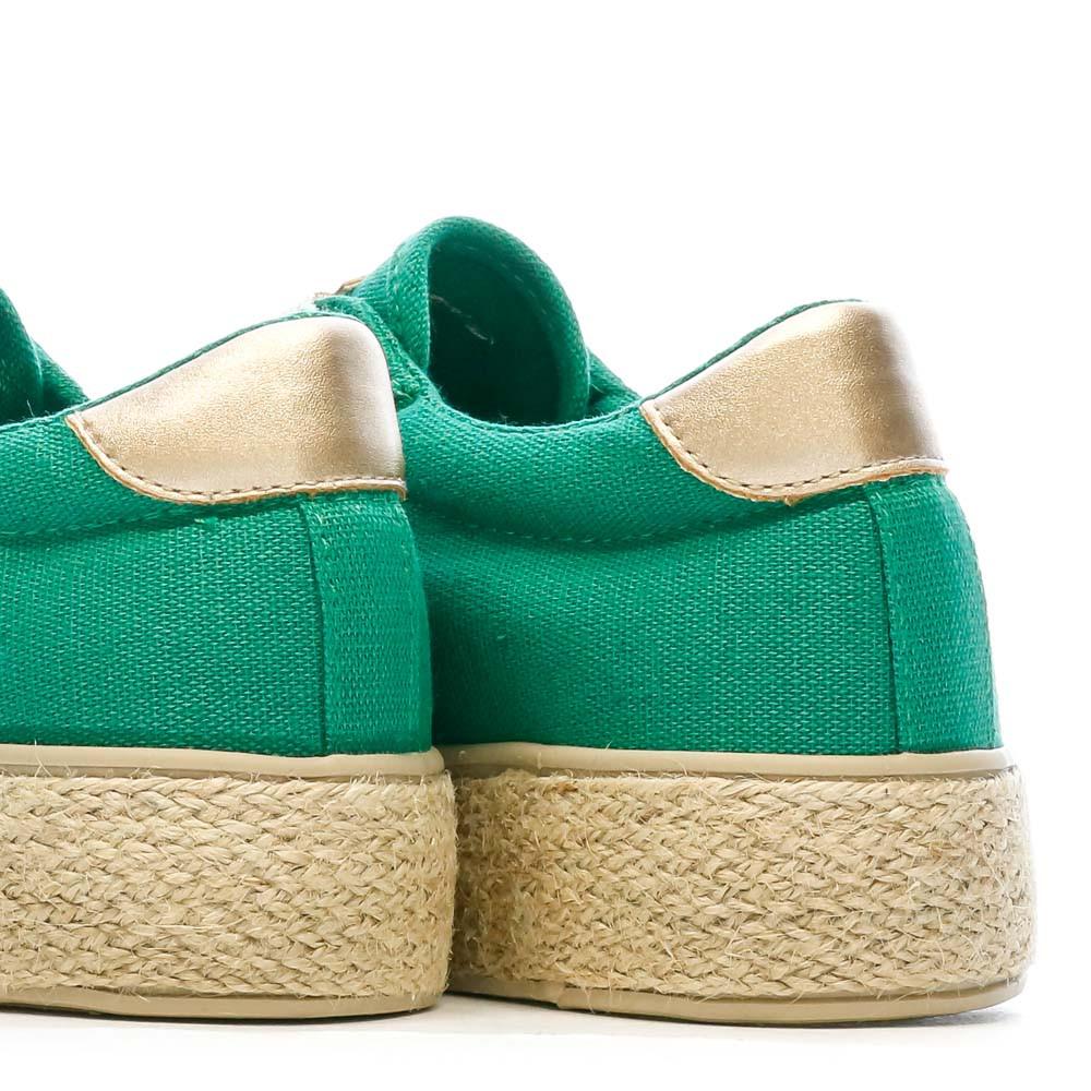 Cache Cache Baskets en Toile Vertes Femme Vert Cache Cache Choescapa