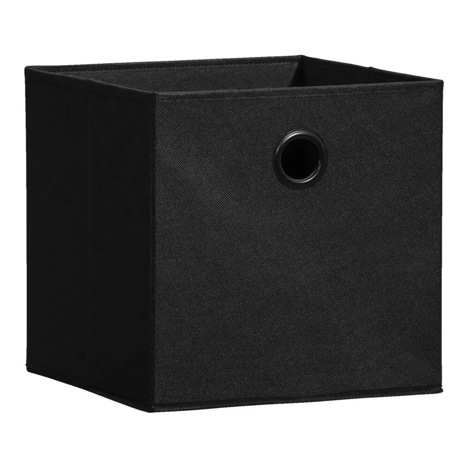 Opbergbox Kenzi stof - zwart - 31x31x31 cm
