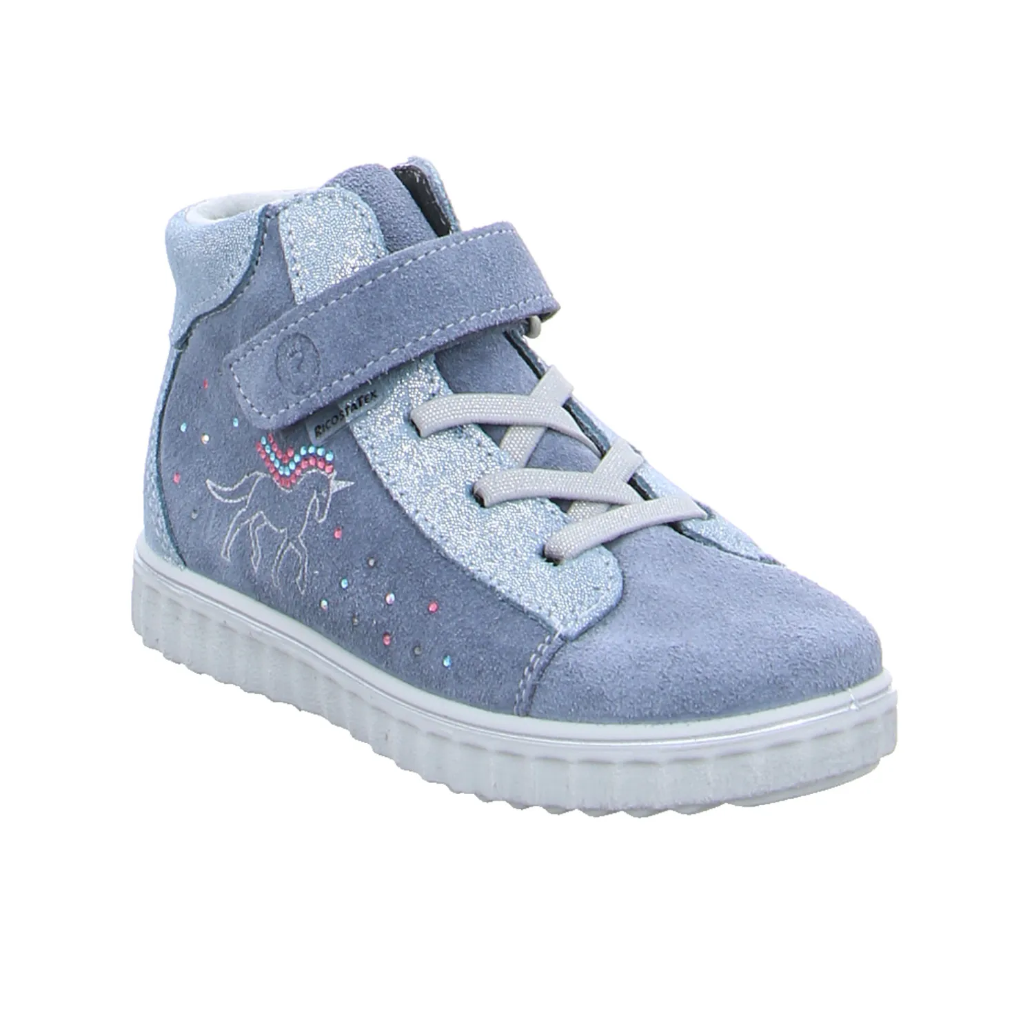 PEPINO Kleinkinder-Halbschuh Klett Altsilber Textil  Bottine