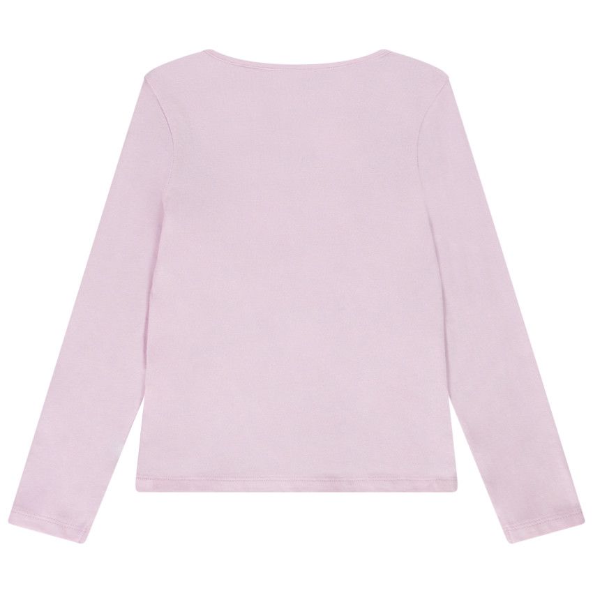 T-shirt manches longues en jersey print fantaisie pour fille - Lilas