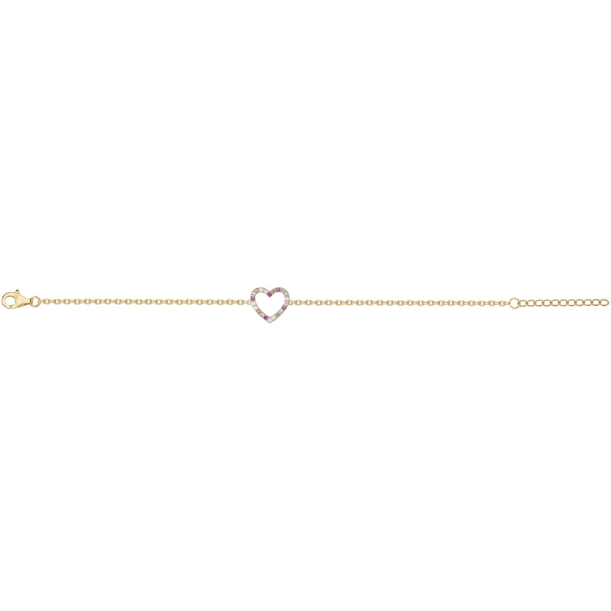 Bracelet en Plaqué Or avec oxyde de zirconium multicolore
