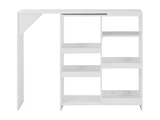 Table de bar avec tablette amovible Blanc 138x39x110 cm