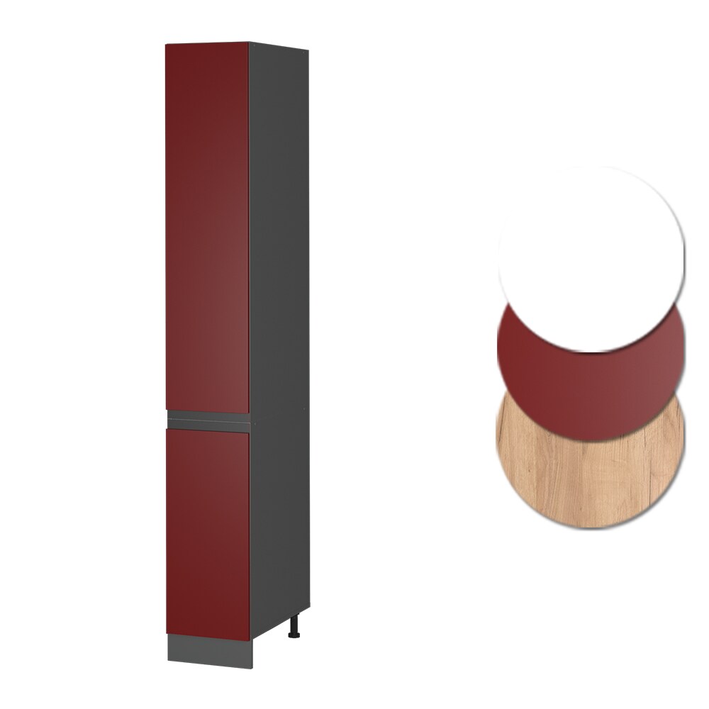 Vicco Apothekerhochschrank Küchenschrank Küchenmöbel R-Line J-Shape Anthrazit Rot 30 cm modern