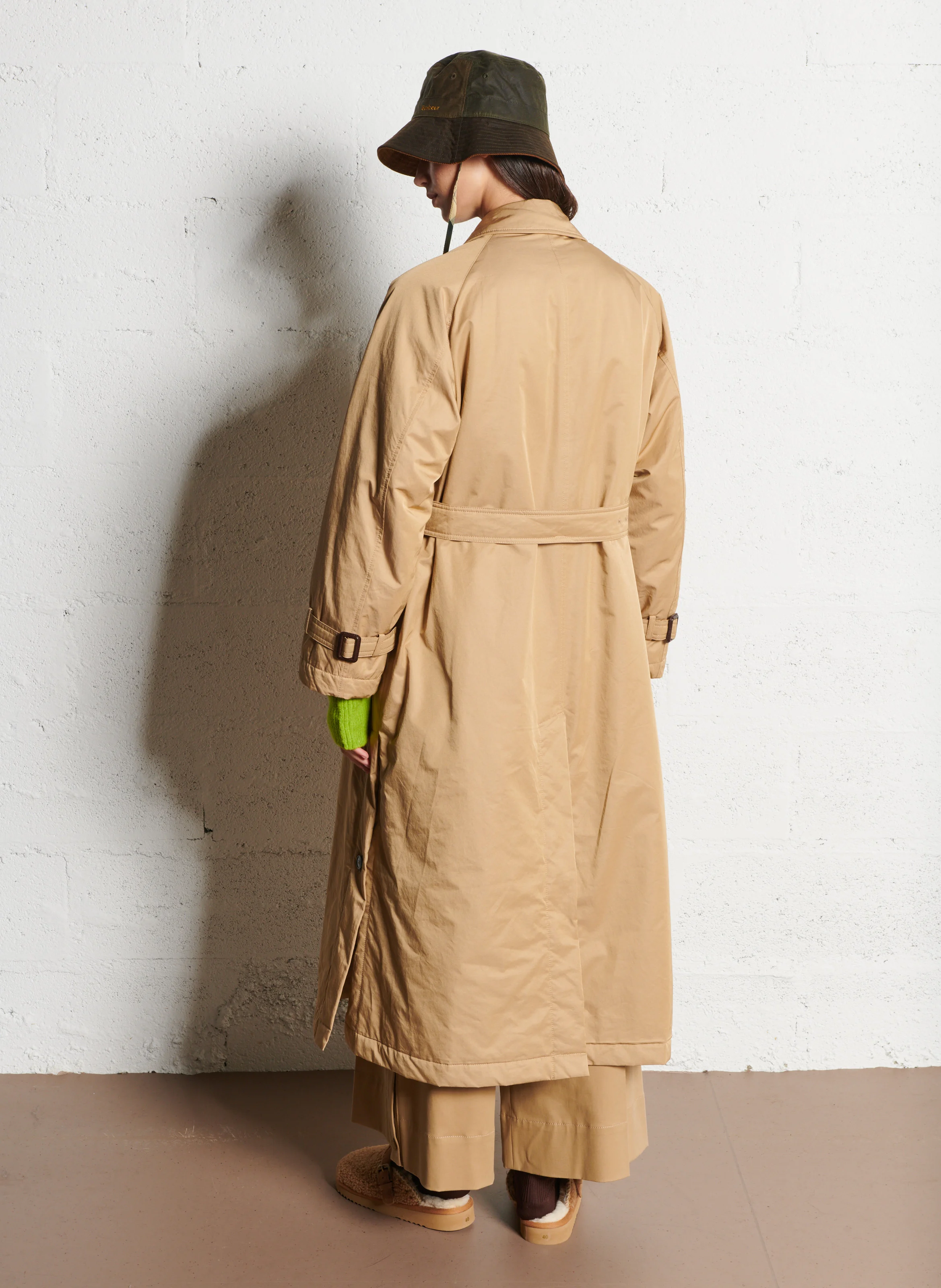 TRAFOI - Trench long réversible en coton mélangé | Beige