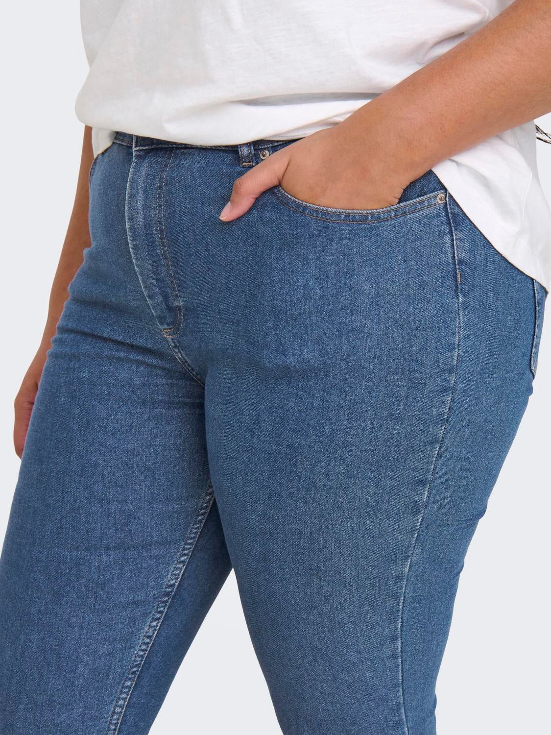 CARHUSH Mittlere Taille Skinny Fit Jeans Medium Blue Denim