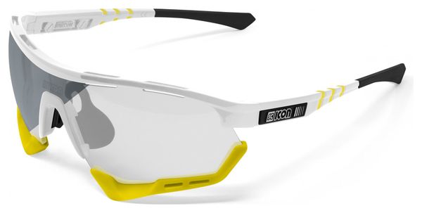 Scicon Sports Aerotech Regular Photochromic Lunettes De Soleil De Performance Sportive (Miroir Argenté Scnxt Photocromique/Luminosité Blanche)