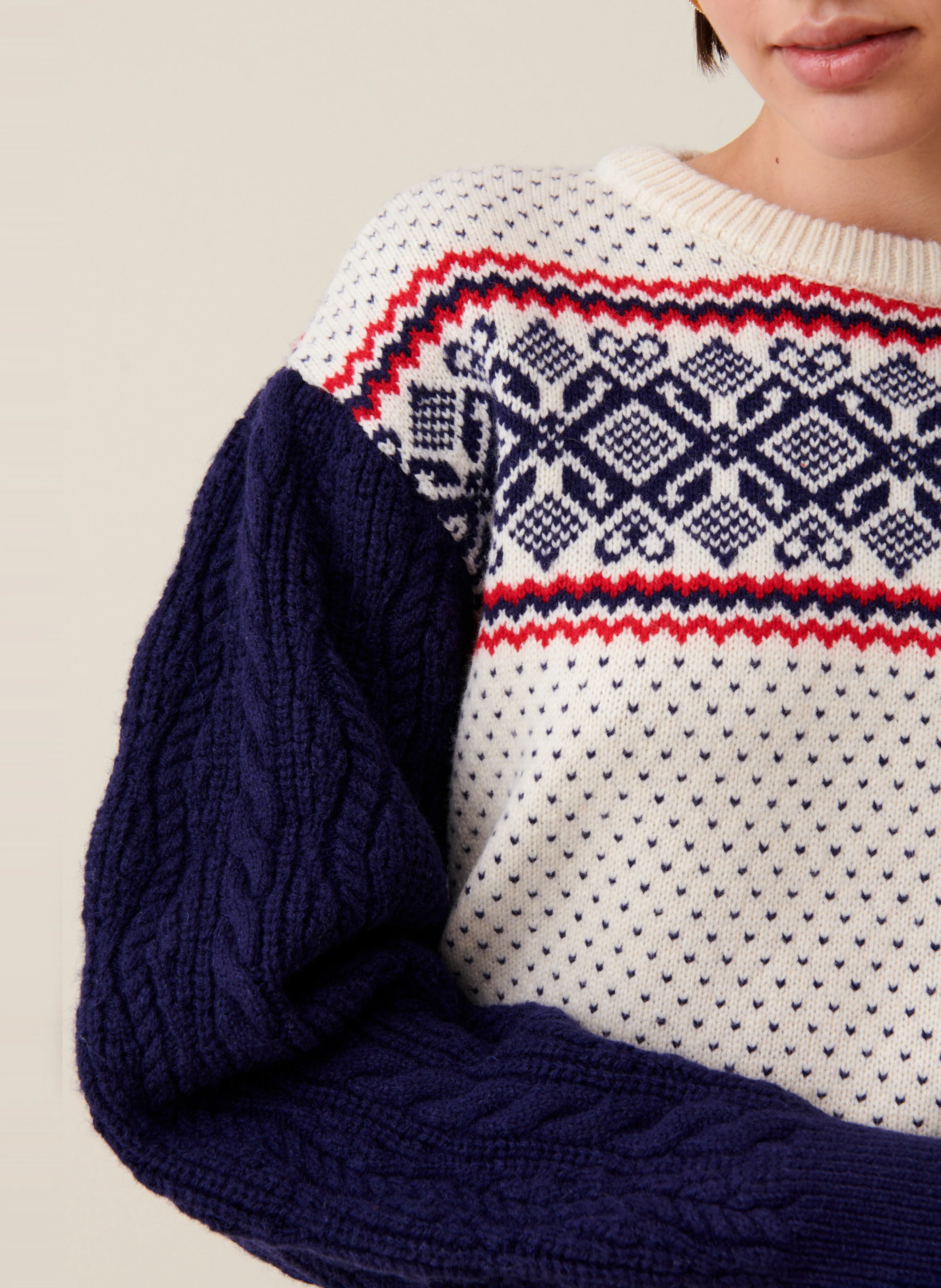 Pull maille à motifs en laine | Multicolore