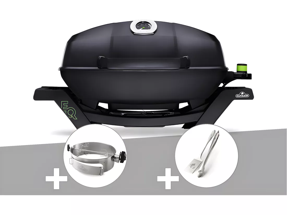 Barbecue électrique Travel Q PRO285E + Rôtissoire + Ensemble 2 ustensiles - Napoleon