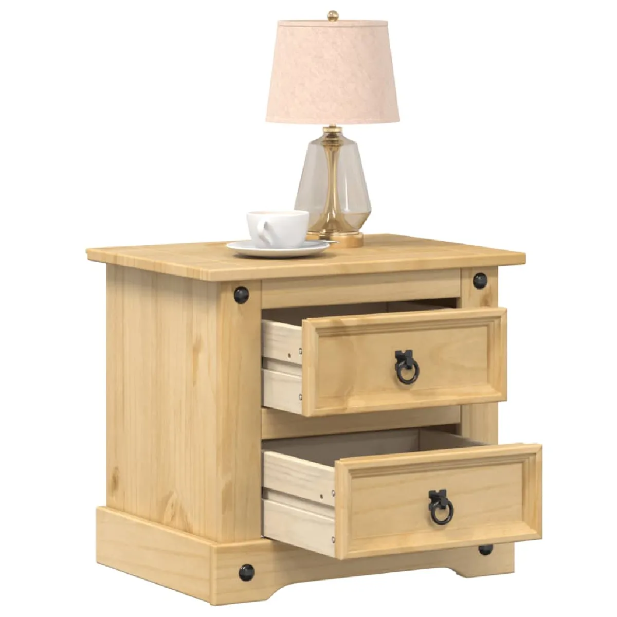 vidaXL Table de chevet Corona - Bois de pin massif