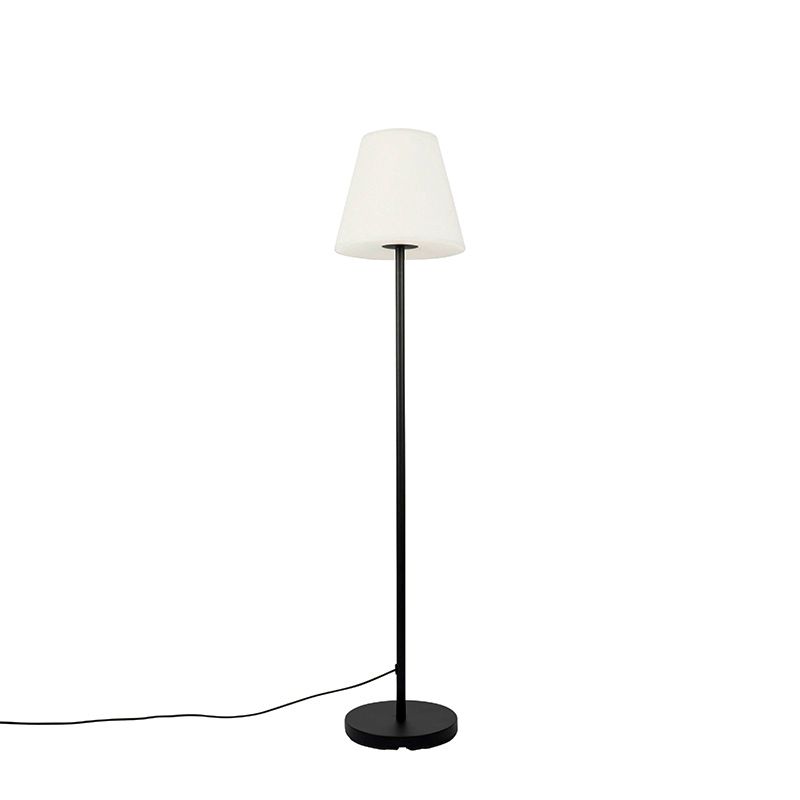 Buiten vloerlamp zwart met witte kap 35 cm IP65 - Virginia