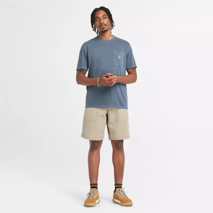 T-shirt à poche poitrine Merrymack River pour homme en bleu