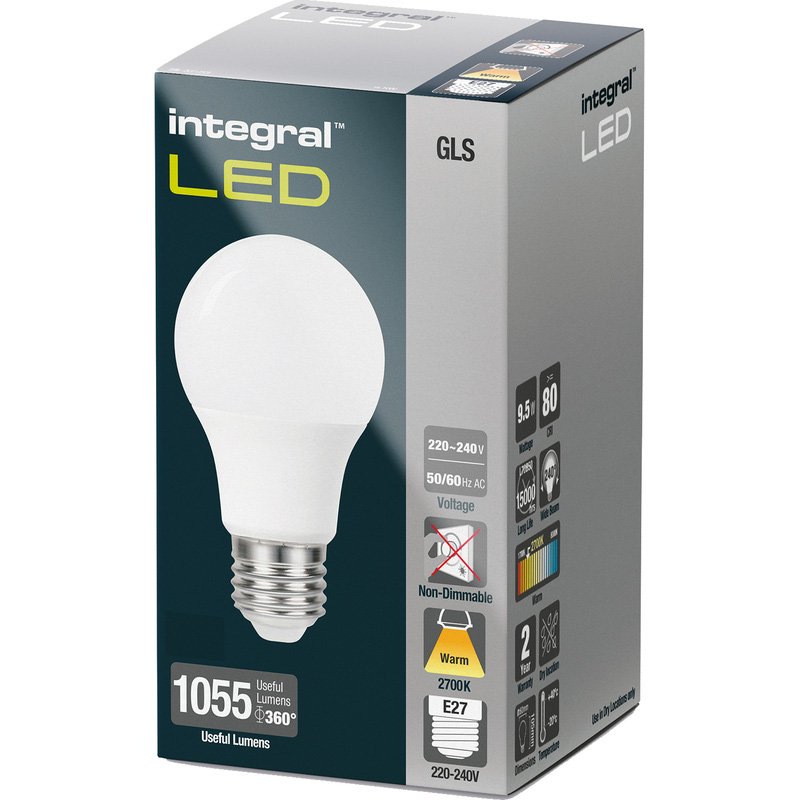 Integral LED lamp standaard mat E27 9.5W 1055lm 2700K