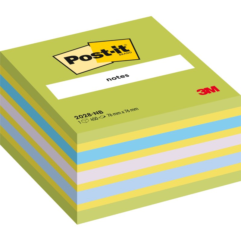 Bloc-cube repositionnable couleurs Post-it 76 x 76 mm - bloc de 450 feuilles