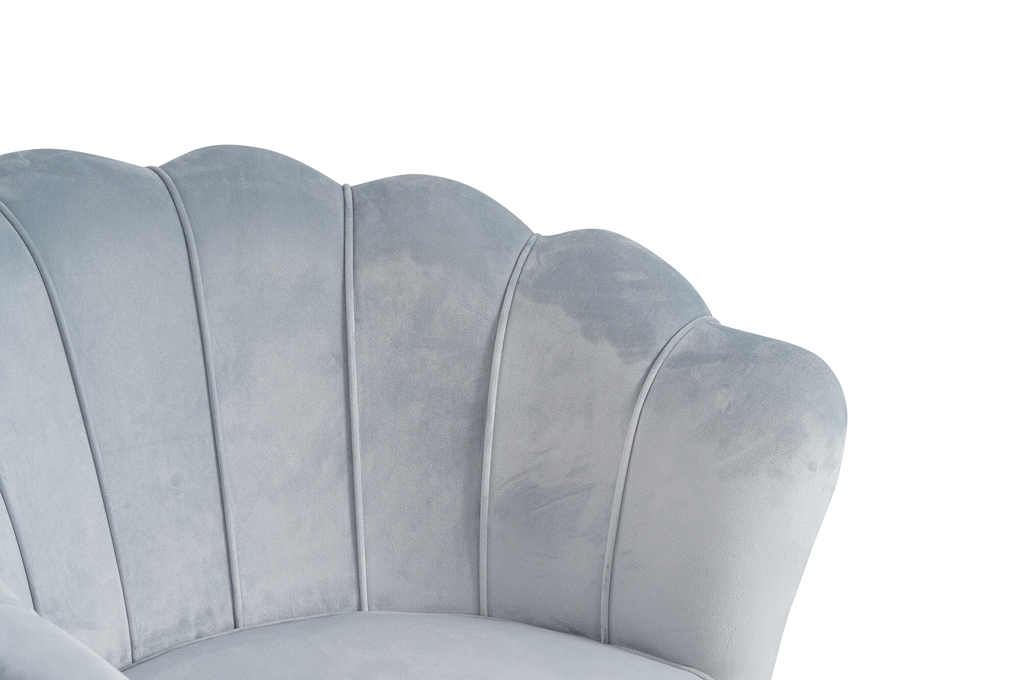 Muschelsessel Samt Hellgrau Relaxsessel Polstersessel Ohrensessel Loungesessel