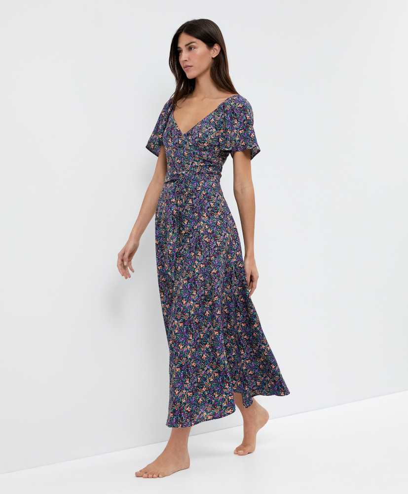 vestido longo floral