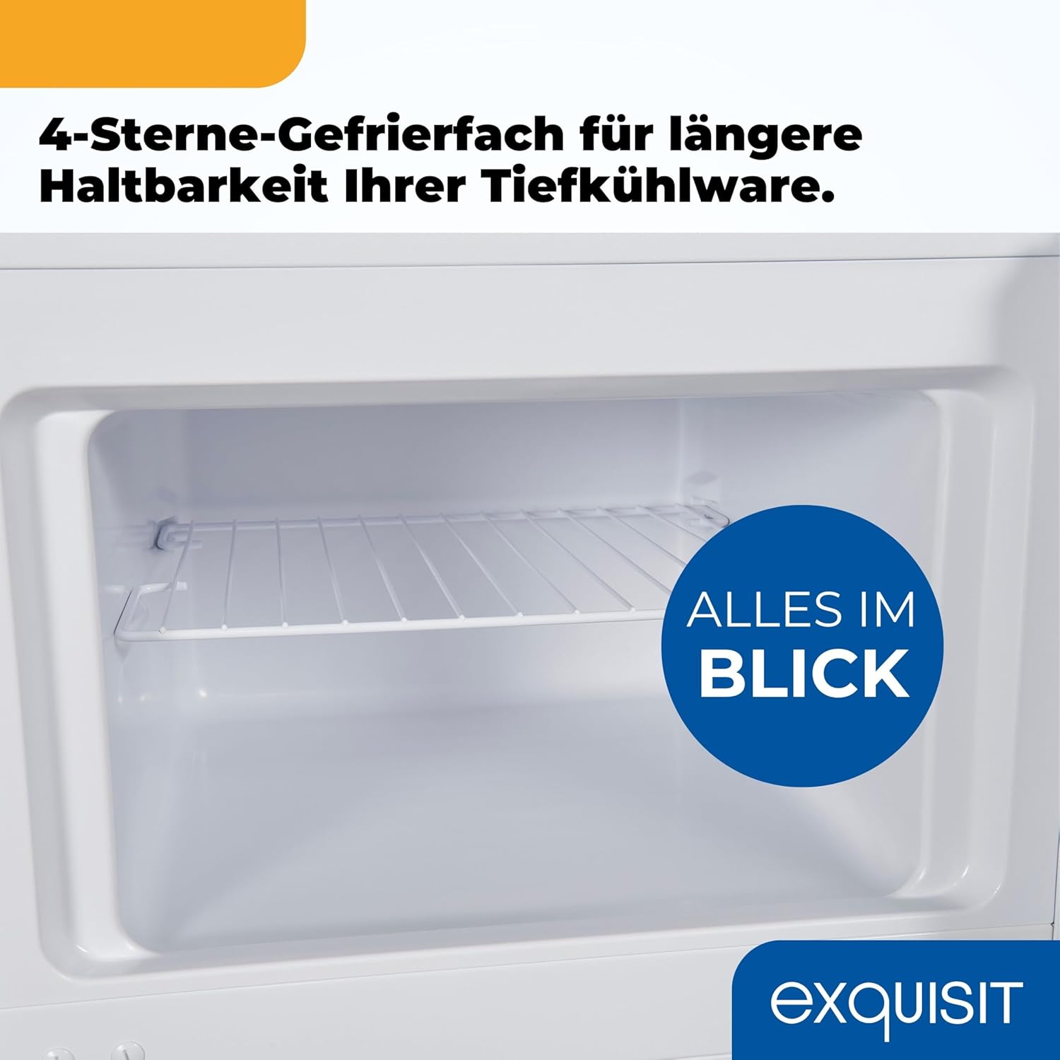 Exquisit Kühl-Gefrierkombination, Kühlschrank mit Gefrierfach, 206 Liter, 4-Sterne-Gefrierfach, 55 cm Breit, Freistehend, KGC5270-45-040E weiss