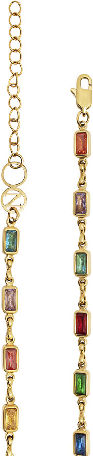 Nialaya Men's Rectangle Tennis Necklace Multi