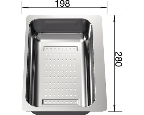 Multifunctionele roestvrijstalen kom Blanco 217796 (L x B x H) 28 x 19,8 x 7,2 cm