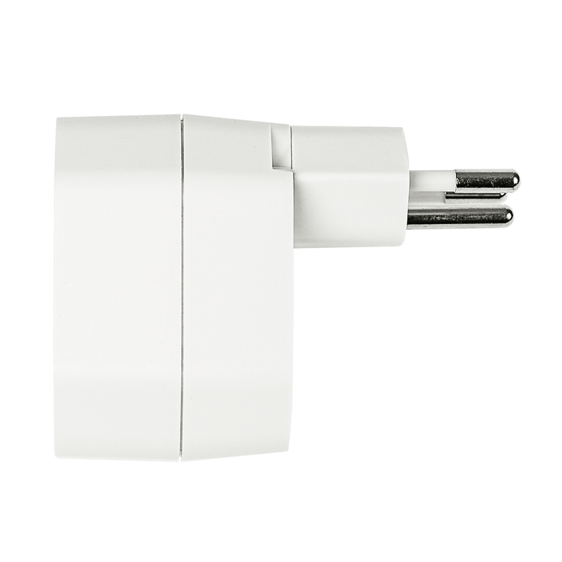 Mehrfachadapter 2-fach Mehrfachstecker T13 Steckdosen Adapter Schweiz 3-polig (14971022) - Weiss