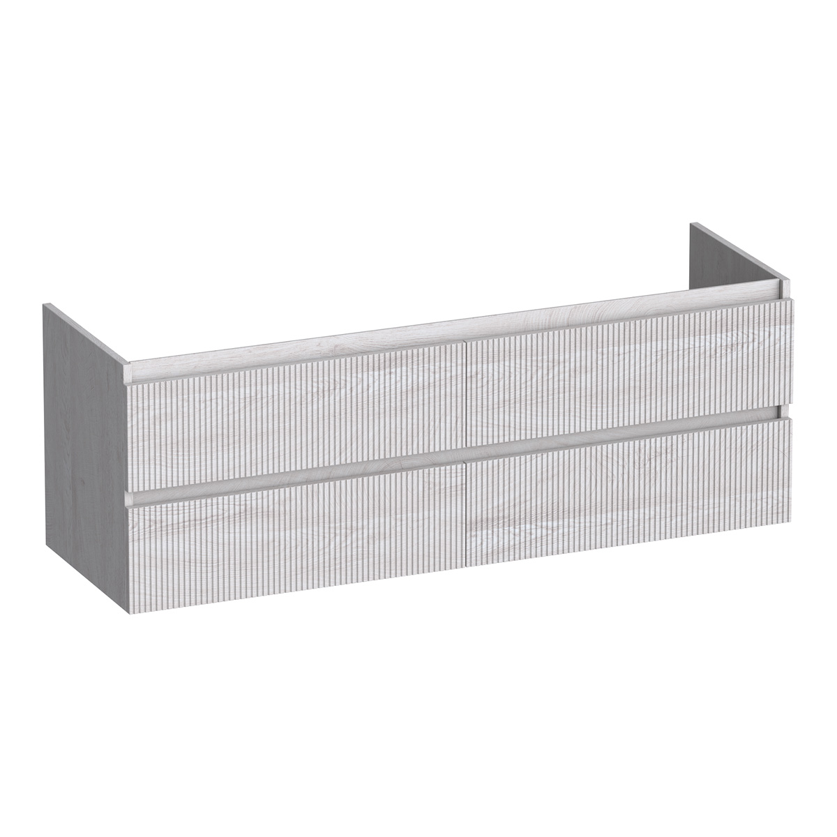 Brauer Joy Wavy onderkast ribbelfront 140cm met 4 softclose lades forest seashell