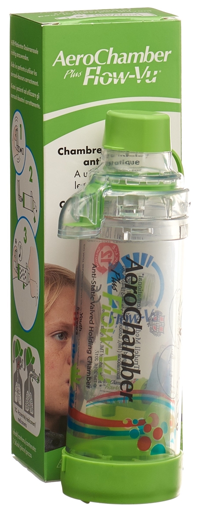 AEROCHAMBER PLUS Flow-Vu ohne Maske (5  Jahre) grün 1 Stk